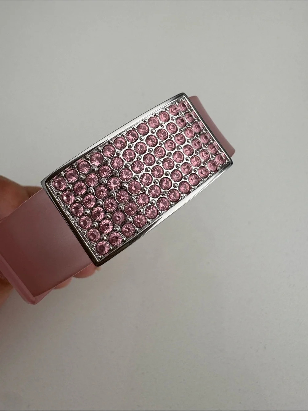 Swarovski Light Pink Crystal Pavé Bracelet with Silver Accents